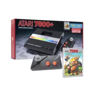 Atari 7800+ con mando y juego Bentley Bear's Crystal Quest