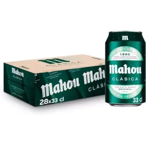 Latas de Cerveza Mahou Clásica 28x 33cl Dorada Lager
