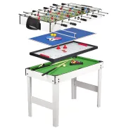 Mesa de Juegos 4 en 1 de Madera para Niños y Adultos