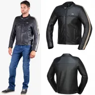 Chaqueta IXS Classic LD Stripe de Cuero para Moto tallas 48-62