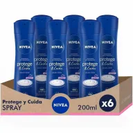 Pack Ahorro NIVEA: Desodorante Spray Cuida y Protege 200ml x 6
