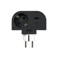 Adaptador Giratorio 16A con USB A+C y Rotación 180º