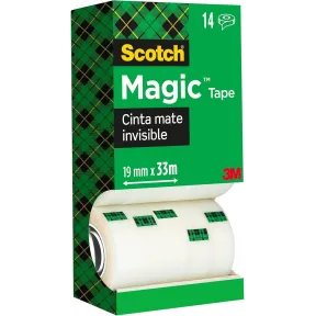 Cinta Adhesiva Invisible Scotch Magic 14 Rollos Ahorro 19mm x 33m