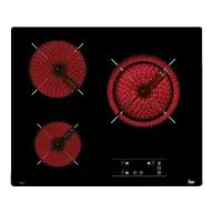 Vitrocerámica Teka TB 6315, 3 zonas, 60 cm, Negro