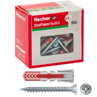 Tacos Fischer Duopower 6 x 30 mm para ladrillo y yeso.
