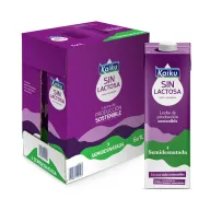 Leche Semidesnatada Sin Lactosa Kaiku - Pack 6 x 1 L