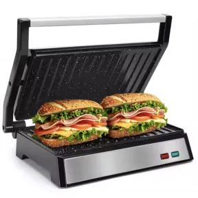 Sandwichera Eléctrica 1500W con Apertura 180º
