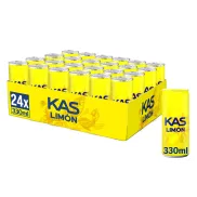 Refresco bajo en calorías Kas limón, pack de 24 latas 330 ml