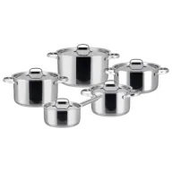 Juego de 5 ollas de acero inoxidable con tapas para inducción