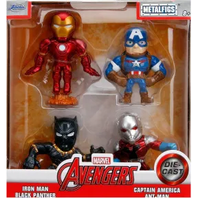 Figuras Marvel Los Vengadores Jada Metal - Set de 4 cm