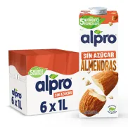 Bebida Vegetal de Almendras Sin Azúcar - Alpro 6x1L