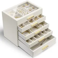 Joyero de 5 niveles, grande y espacioso