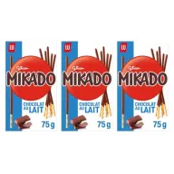 Mikado Chocolate con Leche - 3 cajas de 75 g cada una