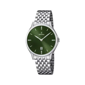 Reloj Analógico Hombre Festina Acero Inoxidable Plateado