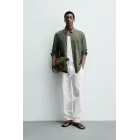 Straight Fit Pantalón Fluido