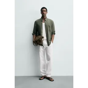 Straight Fit Pantalón Fluido