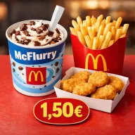McFlurry grande y patatas o nuggets por solo 1,50€