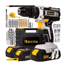 Taladro a batería BESTEN BE-2905 20V 50Nm con maletín y baterías