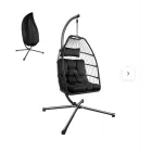 Silla colgante negra TECTAKE con cojín grueso extra