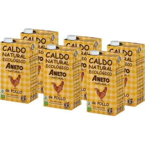 Caldo de Pollo Ecológico Aneto 6x 1L 100% Natural