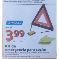 Kit de emergencia: triángulo, manta térmica y chaleco reflectante