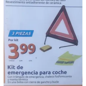 Kit de emergencia: triángulo, manta térmica y chaleco reflectante