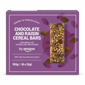 Barrita de Cereales con Chocolate y Pasas 192g - Amazon