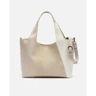 Bolso tricolor de hombro con asa bandolera extraíble.