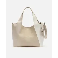 Bolso tricolor de hombro con asa bandolera extraíble.