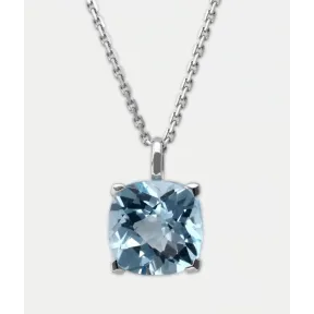 Colgante Unique de Topacio en Oro Blanco y Cadena de Plata