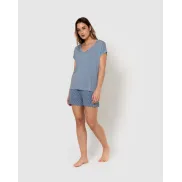 Pijama corto Verdana índigo en viscosa, tallas S a XL