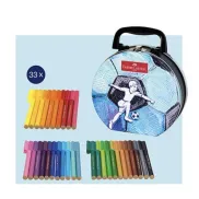Maletín fútbol con 33 rotuladores Faber-Castell Connector
