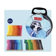 Maletín fútbol con 33 rotuladores Faber-Castell Connector