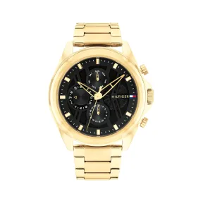 Reloj analógico multifunción Tommy Hilfiger dorado para hombre.