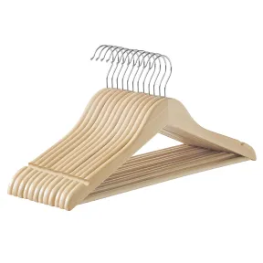 Perchas de Madera SONGMICS – Pack de 12 con Gancho 360°