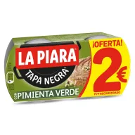 Paté de cerdo La Piara Tapa Negra con pimienta verde 2x75g