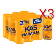 Kas Naranja: Pack de 9 Latas de 330 ml, 0 Calorías