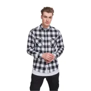 Camisa de Franela Hombre Negro-Blanco Urban Classics A Cuadros