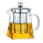 Tetera de Cristal 350 ML con Tapa y Infusor de Acero Inoxidable