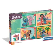Puzzle Infantil Walt Disney 4In1 Stitch - Clementoni