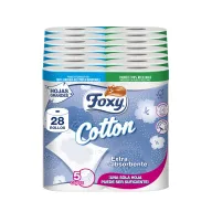 Papel higiénico X2 Foxy Cotton, 28 rollos, 5 capas de algodón