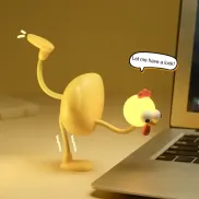 Luz nocturna pollo en amarillo y blanco 18,2 cm