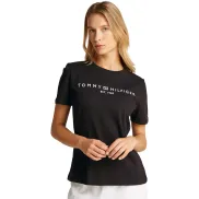Camiseta Mujer Tommy Hilfiger con Logo y Cuello Redondo.