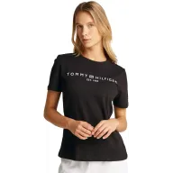 Camiseta Mujer Tommy Hilfiger con Logo y Cuello Redondo.