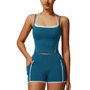 Conjunto deportivo de mujer IDOPIP: top y leggings cortos