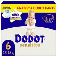 Pañales Bebé Sensitive Dodot Talla 6, 117 Unidades