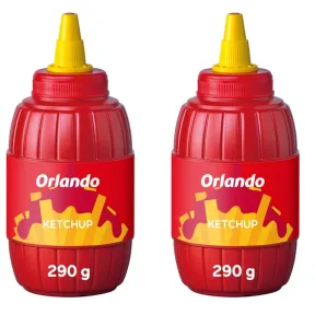 ORLANDO Salsa Ketchup Barrilito 300g sin Gluten - 2 unidades