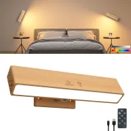 Lámpara de Pared de Madera RGB con Control Remoto
