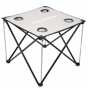 Mesa de camping plegable gris KIRKJUBØUR 'Solkatt' y colores