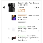 Xiaomi 15 Ultra, Pad 7 y Kit fotografía a 150€ con móvil